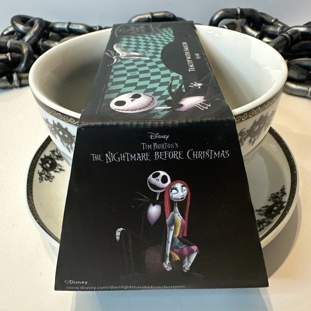 Disney The Nightmare Before Christmas JACK & Sally Tea Cup and‎ Saucer NEW